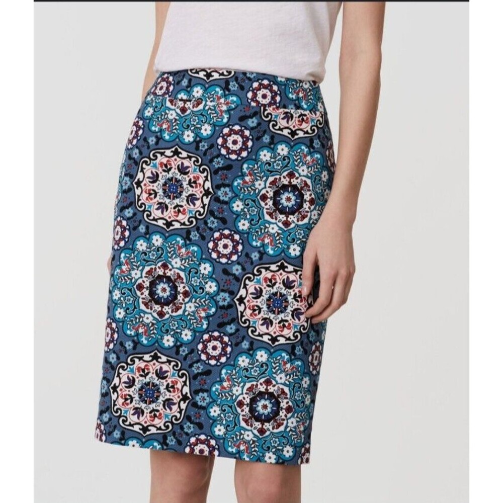 LOFT pencil Skirt SIZE 6 Blue Office NWT $70